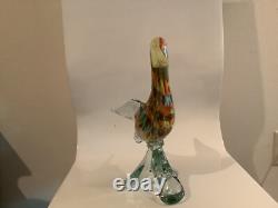 Vintage Murano Art Glass Duck Bird Statue Sculpture 11 High