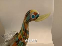 Vintage Murano Art Glass Duck Bird Statue Sculpture 11 High