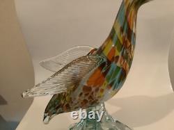 Vintage Murano Art Glass Duck Bird Statue Sculpture 11 High
