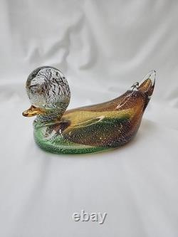 Vintage Murano Art Glass Duck Excellent Condition Unmarked Beautiful MCM