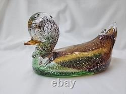 Vintage Murano Art Glass Duck Excellent Condition Unmarked Beautiful MCM