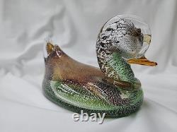 Vintage Murano Art Glass Duck Excellent Condition Unmarked Beautiful MCM