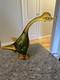 Vintage Murano Art Glass Duck In Amber And Green
