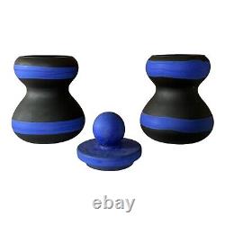 Vintage Murano Art Glass Ebony & Azure Blue Nerox Vases Attr Fratelli Toso