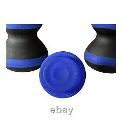 Vintage Murano Art Glass Ebony & Azure Blue Nerox Vases Attr Fratelli Toso