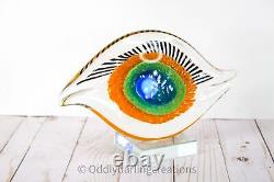 Vintage Murano Art Glass Evil Eye Paperweight Handcrafted Italian Glass Decor