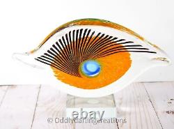 Vintage Murano Art Glass Evil Eye Paperweight Handcrafted Italian Glass Decor