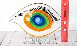 Vintage Murano Art Glass Evil Eye Paperweight Handcrafted Italian Glass Decor