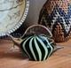 Vintage Murano Art Glass Fish Figurine MCM Black/Green Line Colors