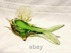 Vintage Murano Art Glass Fish Sculpture 11 Length x 10.75 Height Made In Italy