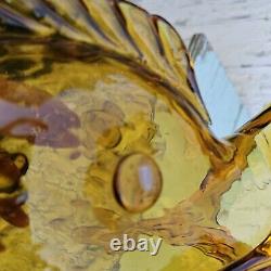 Vintage Murano Art Glass Fratelli Toso Amber Hand-Blown Large Glass Fish