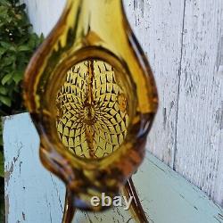 Vintage Murano Art Glass Fratelli Toso Amber Hand-Blown Large Glass Fish