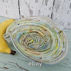 Vintage Murano Art Glass Gold Flecked End-of-Day Colors Biomorphic Ashtray