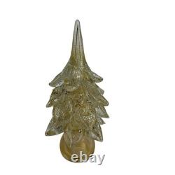 Vintage Murano Art Glass Gold Specks Christmas Tree Home Decor Sculpture 10 In