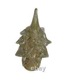 Vintage Murano Art Glass Gold Specks Christmas Tree Home Decor Sculpture 10 In