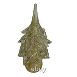 Vintage Murano Art Glass Gold Specks Christmas Tree Home Decor Sculpture 10 In
