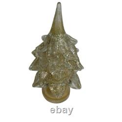 Vintage Murano Art Glass Gold Specks Christmas Tree Home Decor Sculpture 10 In