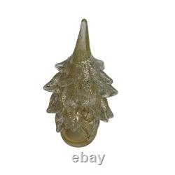 Vintage Murano Art Glass Gold Specks Christmas Tree Home Decor Sculpture 10 In