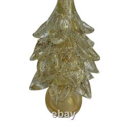 Vintage Murano Art Glass Gold Specks Christmas Tree Home Decor Sculpture 10 In