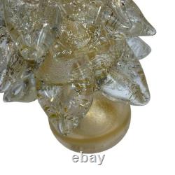 Vintage Murano Art Glass Gold Specks Christmas Tree Home Decor Sculpture 10 In