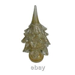 Vintage Murano Art Glass Gold Specks Christmas Tree Home Decor Sculpture 10 In