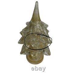 Vintage Murano Art Glass Gold Specks Christmas Tree Home Decor Sculpture 10 In