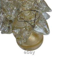 Vintage Murano Art Glass Gold Specks Christmas Tree Home Decor Sculpture 10 In