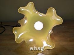 Vintage Murano Art Glass Hanging Pendant Lamp By Seguso Tulip Handkerchief MCM