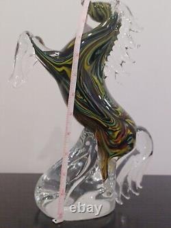Vintage Murano Art Glass Horse Sculpture Tall Very Rare 11 Inches