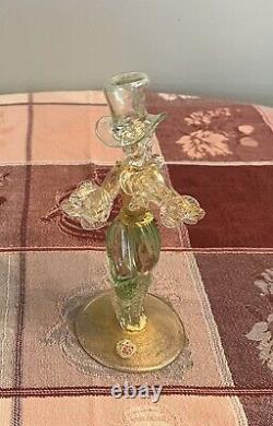 Vintage Murano Art Glass Lady Figurine With Fancy hat