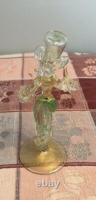 Vintage Murano Art Glass Lady Figurine With Fancy hat