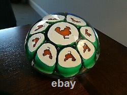 Vintage Murano Art Glass Large ROOSTER Cane Millefiori Paperweight