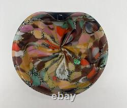 Vintage Murano Art Glass Mid Century Silver Swirl AVEM Dish Bowl Ashtray