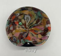 Vintage Murano Art Glass Mid Century Silver Swirl AVEM Dish Bowl Ashtray