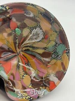 Vintage Murano Art Glass Mid Century Silver Swirl AVEM Dish Bowl Ashtray