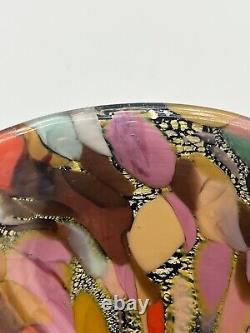 Vintage Murano Art Glass Mid Century Silver Swirl AVEM Dish Bowl Ashtray