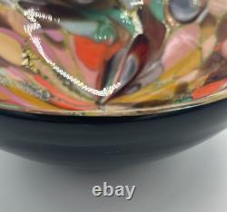 Vintage Murano Art Glass Mid Century Silver Swirl AVEM Dish Bowl Ashtray