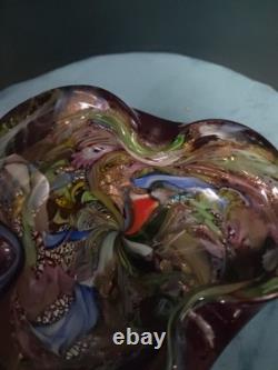 Vintage Murano Art Glass Mid Century Tutti Frutti AVEM Dish Bowl Ashtray