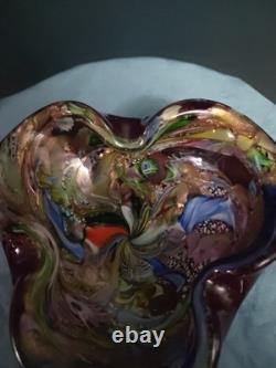 Vintage Murano Art Glass Mid Century Tutti Frutti AVEM Dish Bowl Ashtray