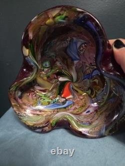 Vintage Murano Art Glass Mid Century Tutti Frutti AVEM Dish Bowl Ashtray