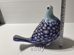 Vintage Murano Art Glass Millefiori Bird Dove Figurine Large Italy 8