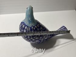 Vintage Murano Art Glass Millefiori Bird Dove Figurine Large Italy 8
