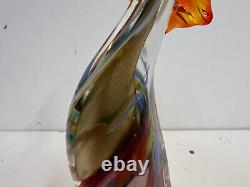 Vintage Murano Art Glass Multicolored Decorative Rooster Bird Figurine