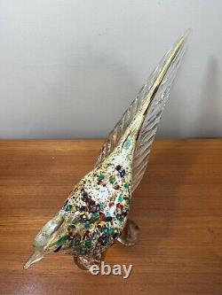 Vintage Murano Art Glass Pheasant Figurine, 14 Long, 11 Tall