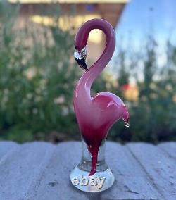 Vintage Murano Art Glass Pink Flamingo