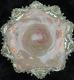 Vintage Murano Art Glass Pink & Gold Aventurine Zebrati Swirled Star Shaped Bowl