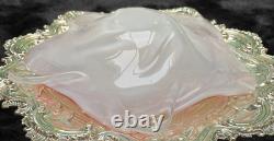 Vintage Murano Art Glass Pink & Gold Aventurine Zebrati Swirled Star Shaped Bowl