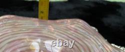 Vintage Murano Art Glass Pink & Gold Aventurine Zebrati Swirled Star Shaped Bowl