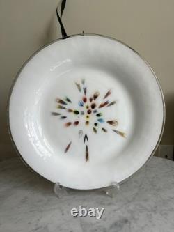 Vintage Murano Art Glass Plates Carnivalle Millefiore Set of 8