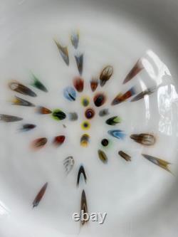 Vintage Murano Art Glass Plates Carnivalle Millefiore Set of 8
